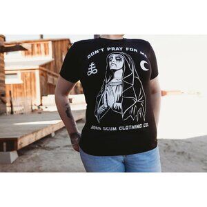 mens born scum clothing don't pray for me nun t-shirt size large limited (CL50)